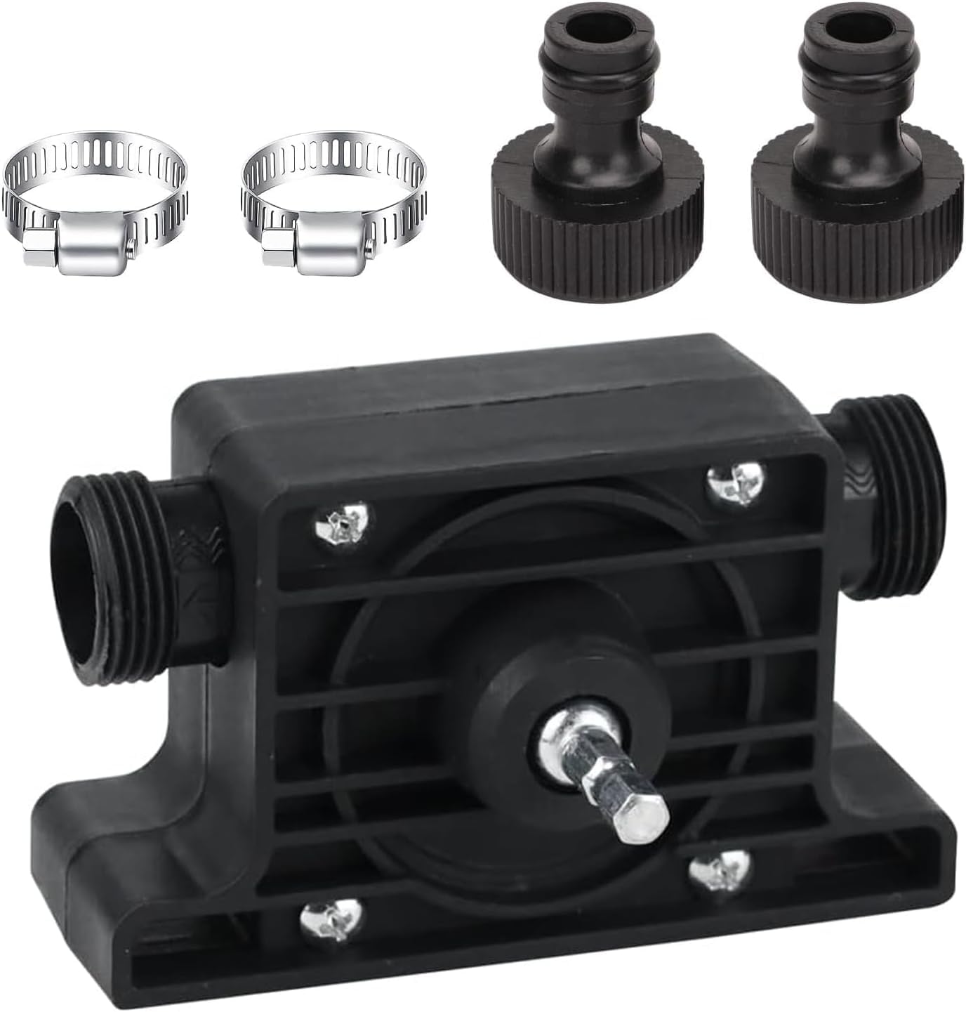 7mm Shank Mini Electric Drill Pump, Self Priming Transfer Pumps, Portable Cordless Drill Pump with 2 Connectors 2 Hose Clamps for Home Garden Oil Diesel, Need to Connect A Power Drill