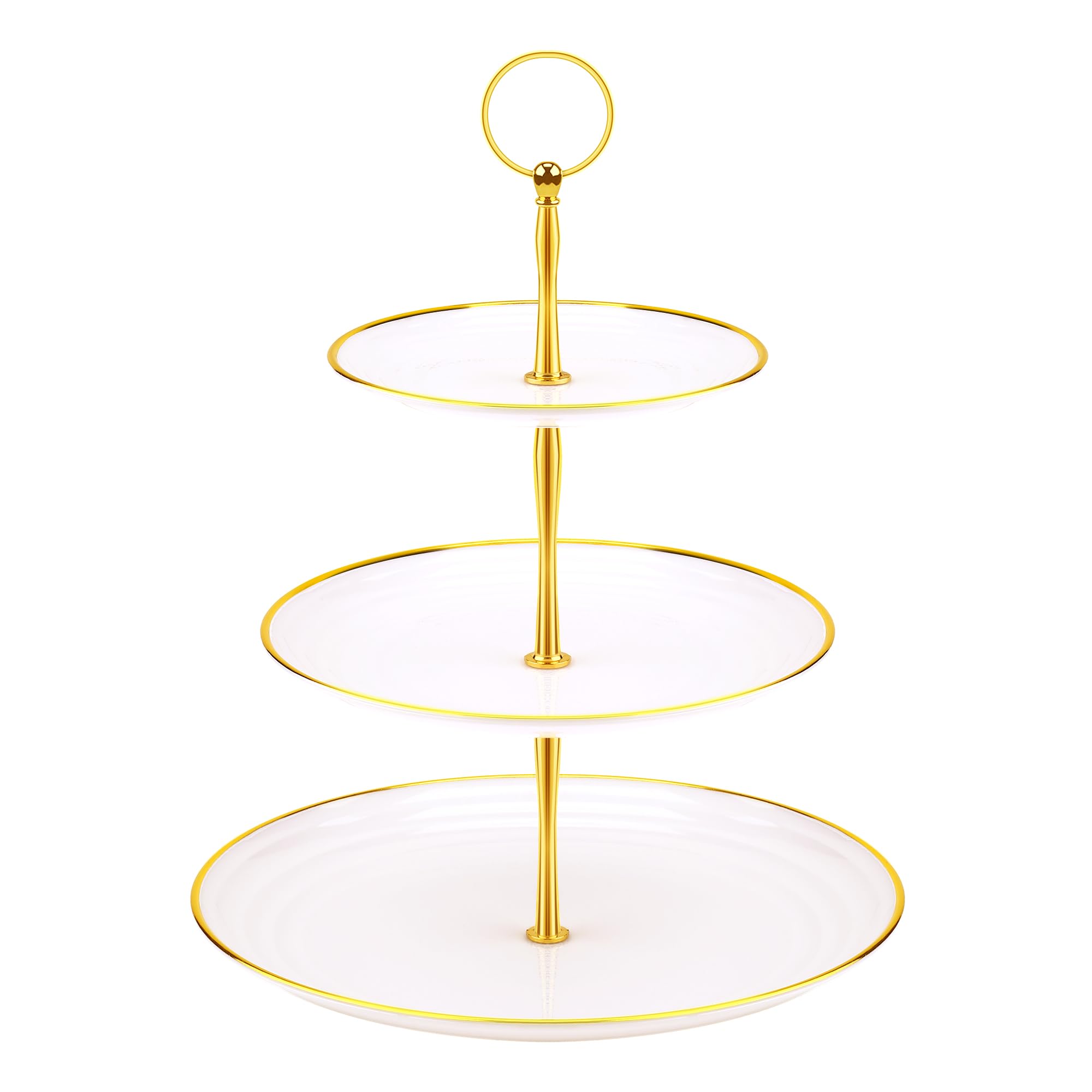 PinCute Cupcake Stand Holder - 3 Tier Cup Cake Dessert Tower, Plastic Tiered Serving Tray&Metal Rod for Birthday Party, Baby Shower and More