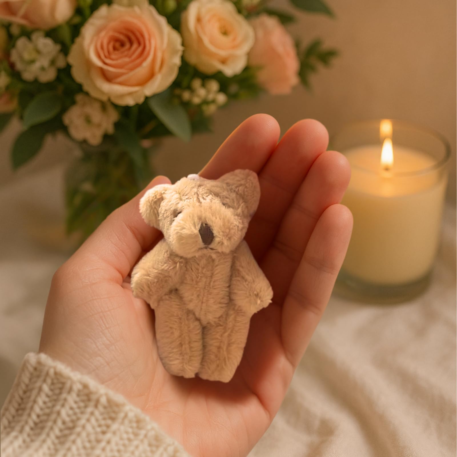 JULI Worry Bear Hug in a Box, Pocket Worry Bear with Red Heart & Comfort Card, Emotional Support Plush Toy - Image 3