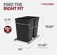 Vista 3 de Cesto de basura doble y extraíble RV V 15KD 18CS de Rev A Shelf