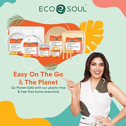 Miniatura 9 de ECO SOUL Paquete de 100 cuencos de papel de bagazo de color blanco perla de 16 onzas (sin PFAS), biodegradables, 100% compostables, aptos para