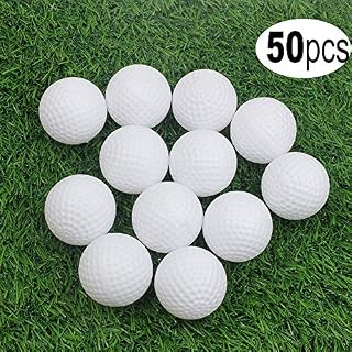 CRESTGOLF Golf Balls Durable Plastic Practice Hollow Indoor Golf Balls Outdoor Balls Kids Toy Pets Balls for Fun,pack of 50pcs-white