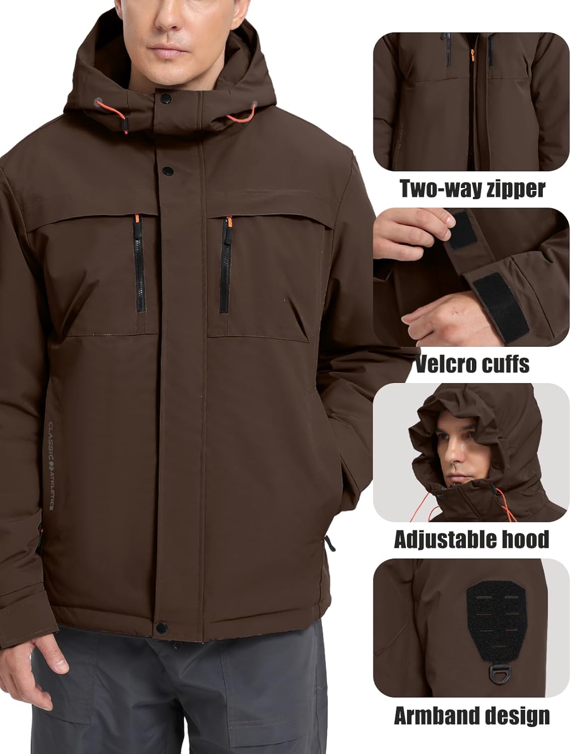 Men's Winter Ski Jacket Waterproof Warm Snow Coat Insulated Snowboarding Jacket Hooded Windproof Parka Raincoat - Image 5