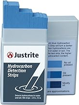 Justrite Hydrocarbon Test Strips for Oil and Water, 2.75" x 0.75" Instant Results, Pack of 100, Blue, 26486