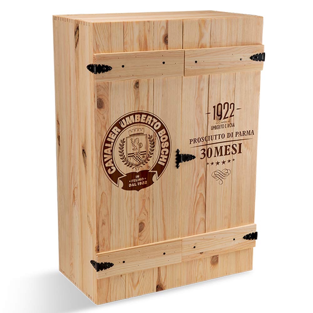 Prosciutto di Parma dop - 30 mesi, con scatola in legno, intero con osso 10,5 kg