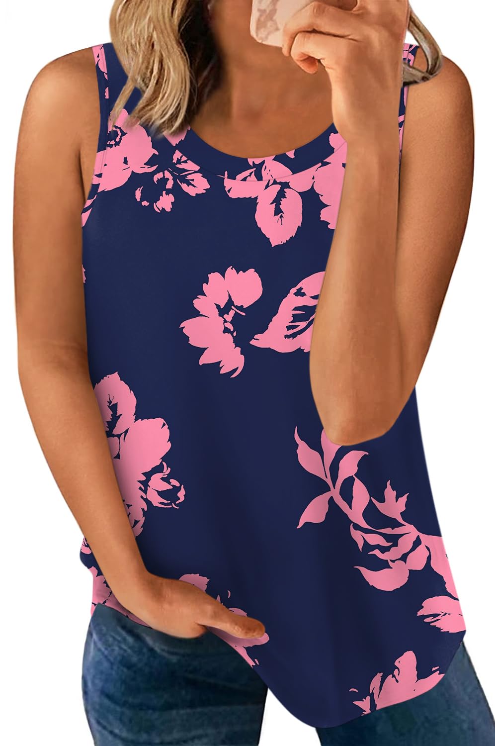 LONGYUAN Womens Tank Tops 2025 Casual Tunics Loose Sleeveless Summer Tops Basic Ladies Tee Shirts M-3XL