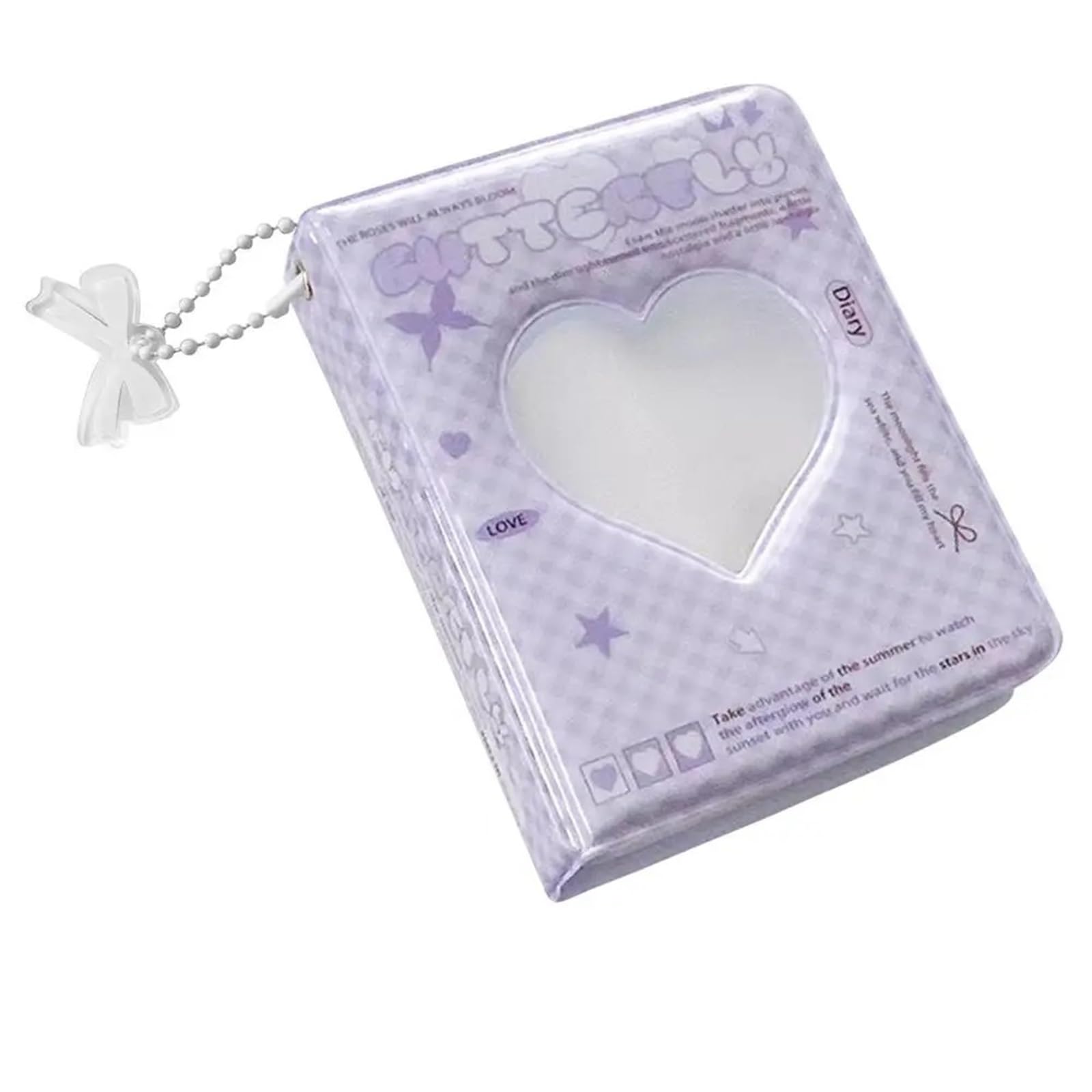 2Pcs Kpop Photocard Holder Book 40 Pockets Love Heart Hollow Business Card Water Resistant Binder For Idol For Wedding(Color4)