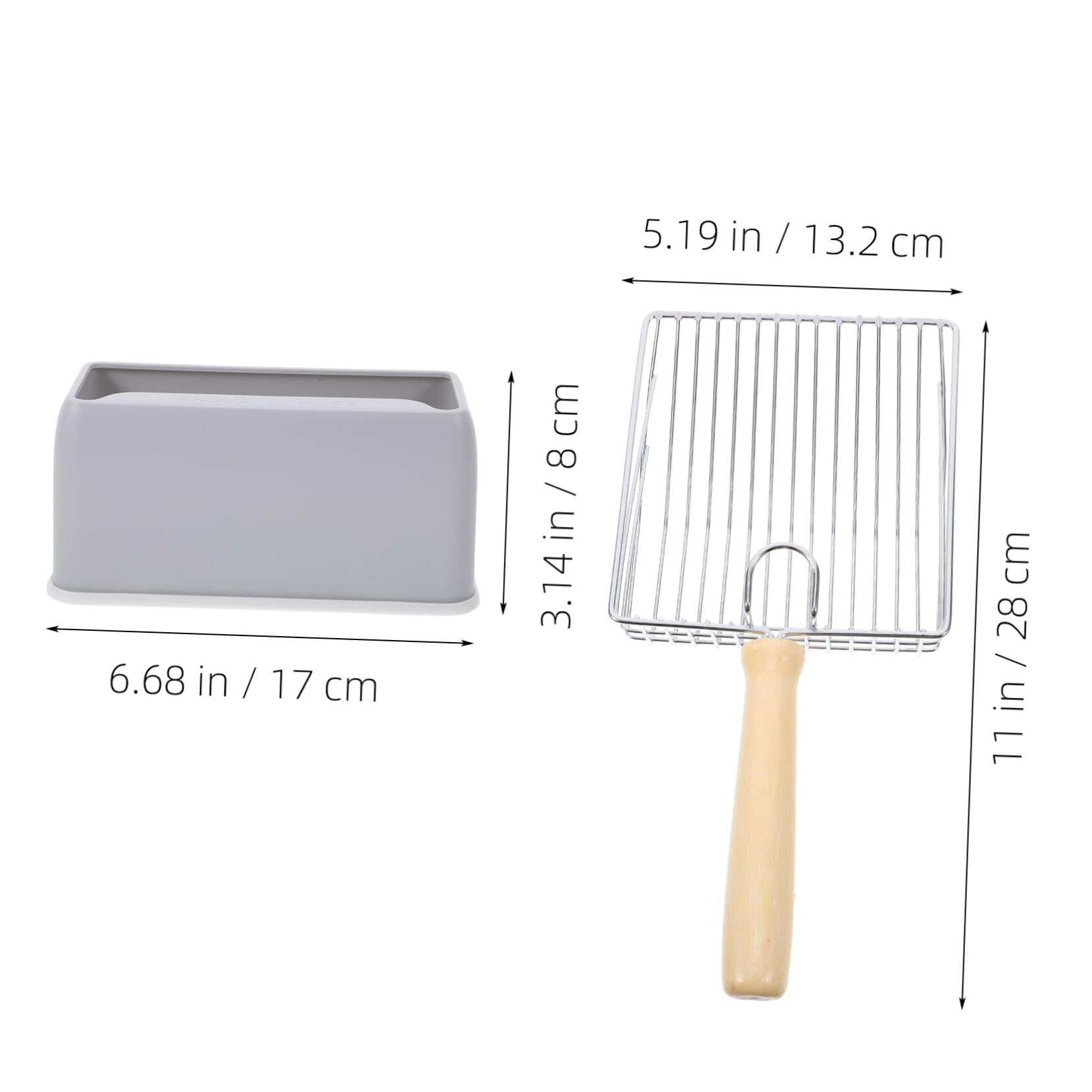 Mipcase 3sets per Lettiera Inossidabile con Strumento Antiadente per La della Lettiera dei con Fine e Base e