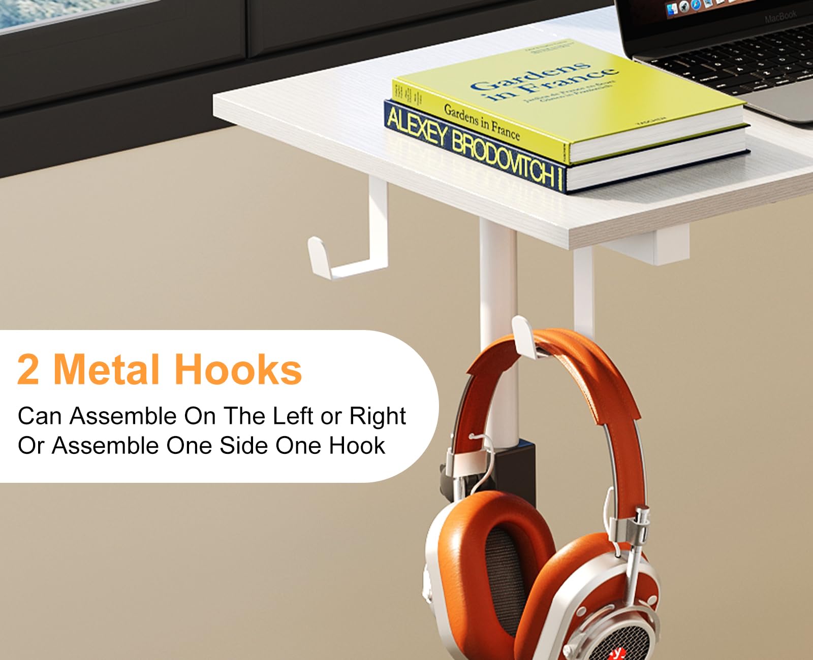 Small Adjustable Height Standing Desk With 2 Hooks Rolling Sit Stand Up Desk With Wheels Adjustable Mobile Portable — view 5