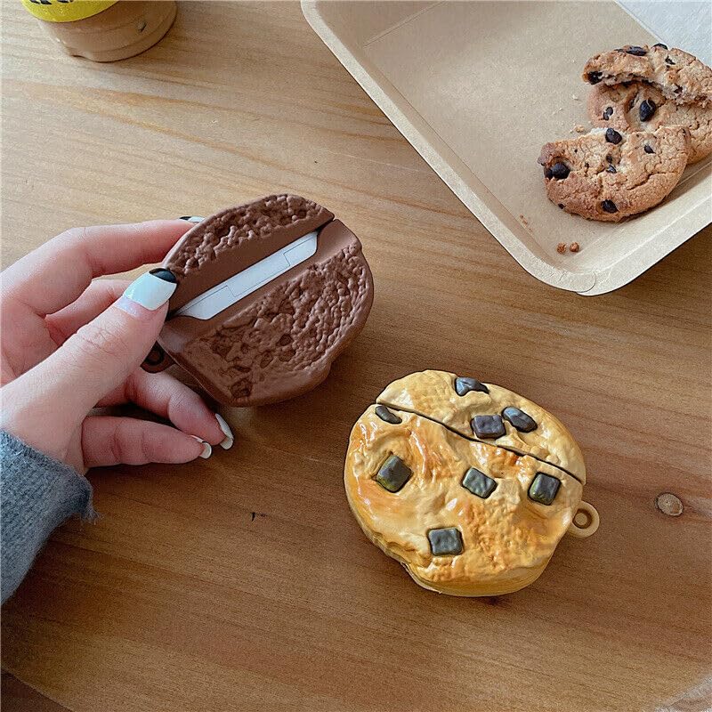 Image of Techmount Compatible with Airpods Pro GEN-2 (2022) Case Cover Silicone Cartoon Character 3D Cover Wtih 360 Protection Airpods Pro 2 Cover Case (NOT for Any Other AIRPODS) (Brown Cookies)