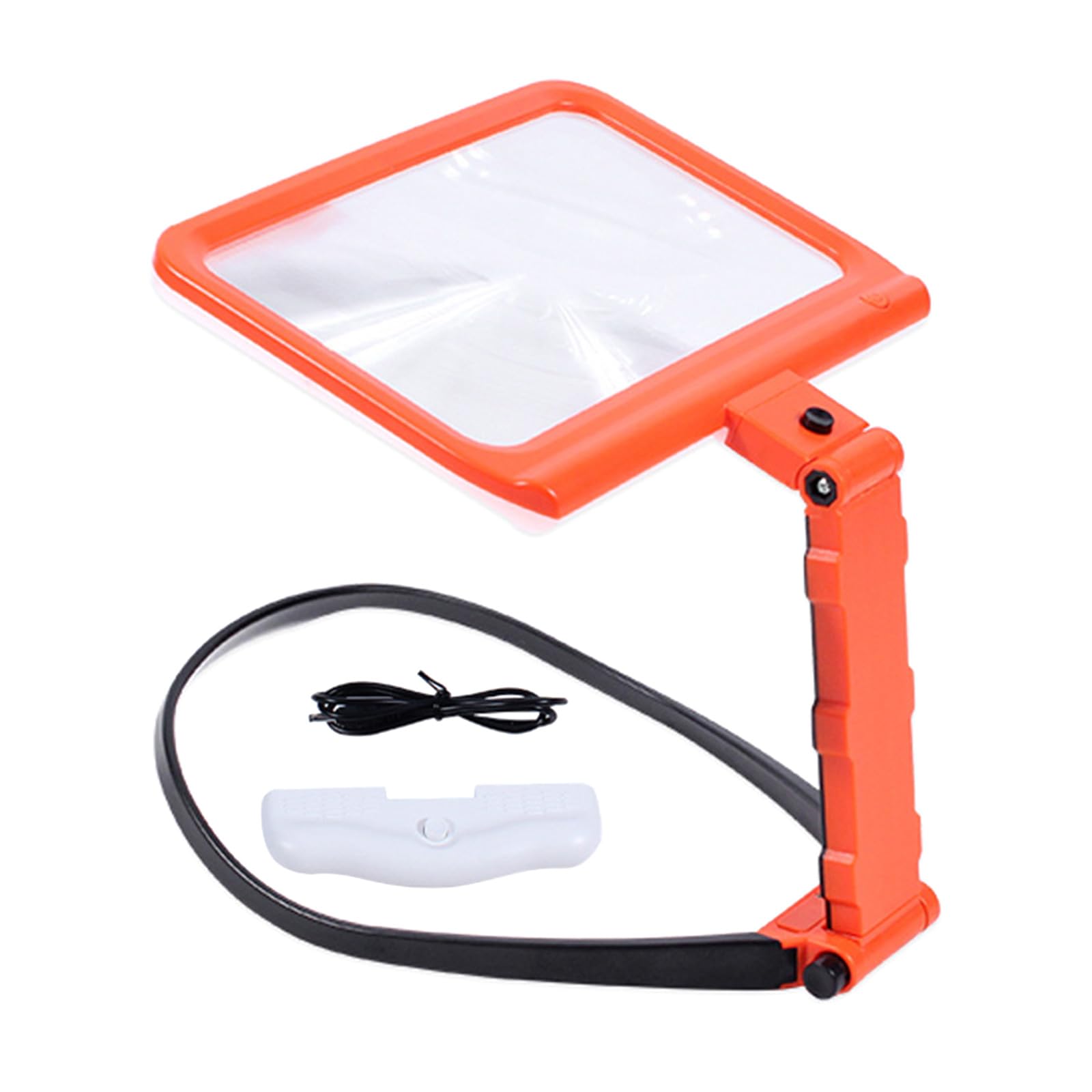Magnify Glass with Light and Stand, Dimmable 48 LED Desktop Magnifier Large Foldable Handheld Magnify Glass with Light and Stand