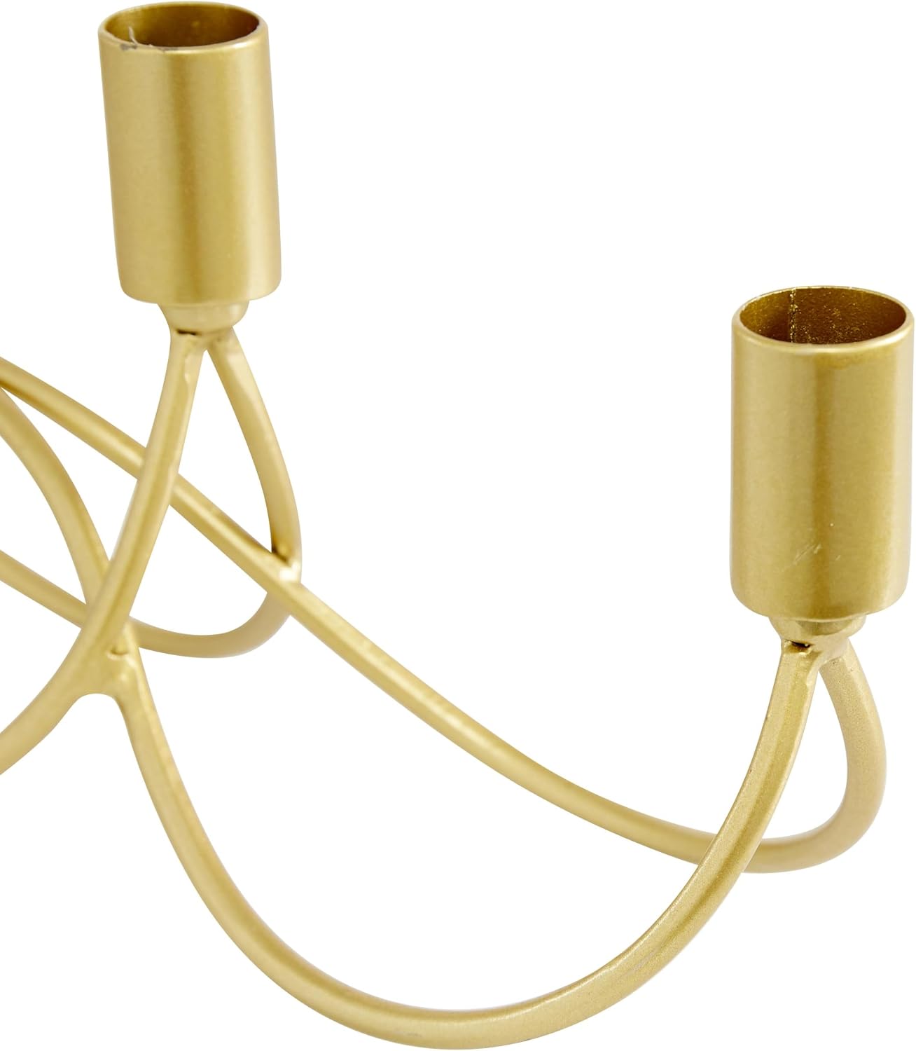 CosmoLiving by Cosmopolitan Metal Solid Candelabra, 15" x 3" x 5", Gold | Decorative Candlestick Holder Candlestand