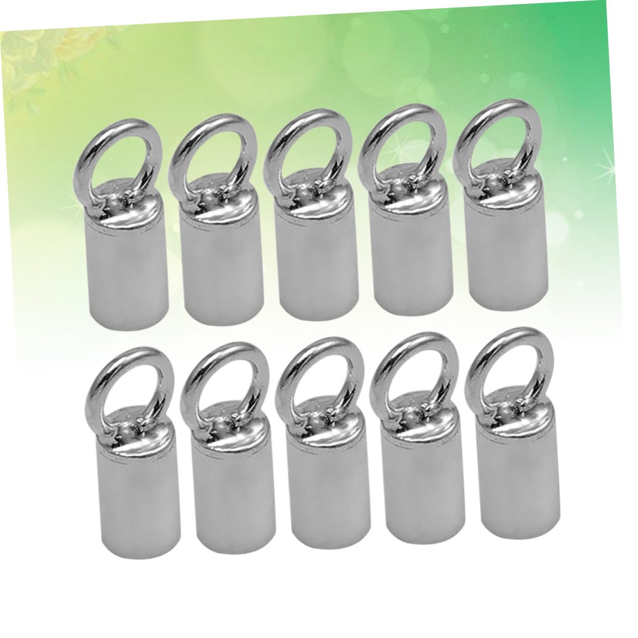 10 Stück Schmuck Verbindungsröhrchen Endclip aus Silber DIY Lederband Kordelverschluss für Halskette Armband Anhänger Langlebige Schmuckzubehör Verbinder mit Lochdurchmesser