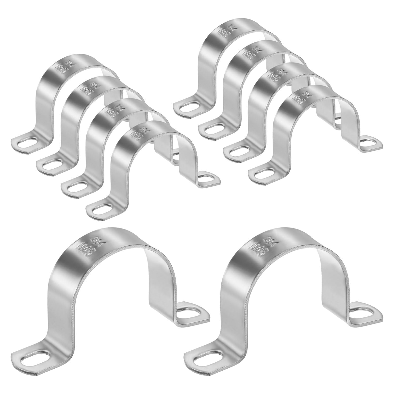 M METERXITY 10-Pack Conduit Clamps 1-3/4in, U-Tube Tension Clips, Silver