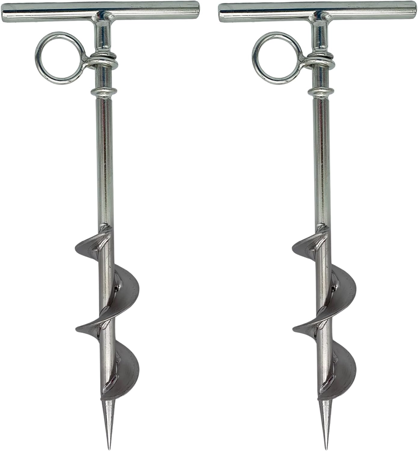 Stainless Steel Long Grip Spiral Ground Anchor with O-Ring