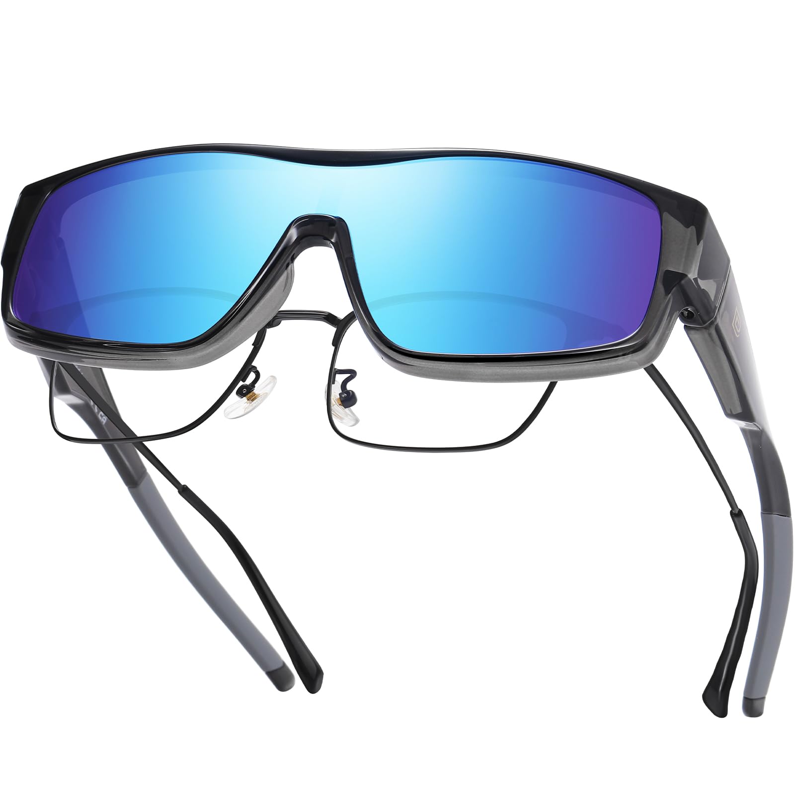 DUCO Polarized Sports Sunglasses That Fit Over Glasses for Men & Women 8980 | UV400 Protection, HD, Lightweight(22g), TR90 Frame, Skin-Friendly, Wrap Around Sunglasses For Sports, Driving, Daily