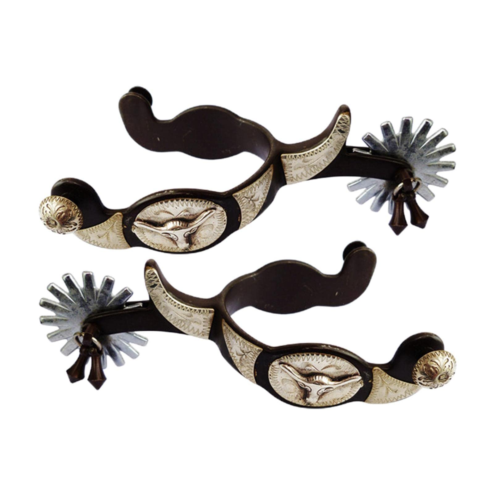 Milageto Espuelas, 1 par de espuelas de Vaquero Occidental de Material Acero Inoxidable, espuelas exquisitas, Accesorios de Equipo Ecuestre