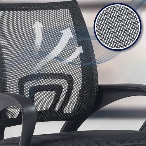 Sedia da Ufficio Genius I Sedia da scrivania Regolabile in Altezza con Rivestimento in Rete, Colore:Nero - Sedia gaming - Immagine 3