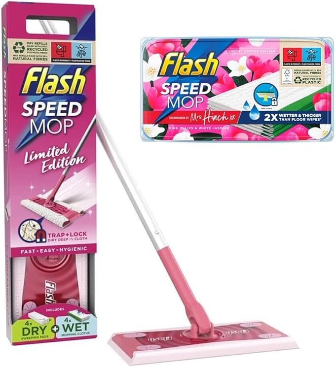 Flash speed mop starter kit plus 24 extra refills (Pink Limited Edition