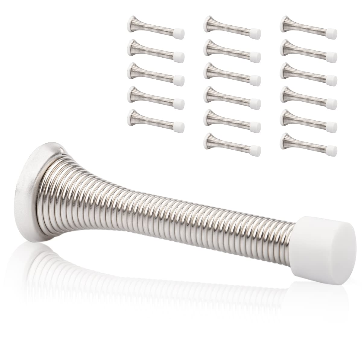 KOVOSCH 18 Pack Spring Door Stopper Brushed Satin Nickel