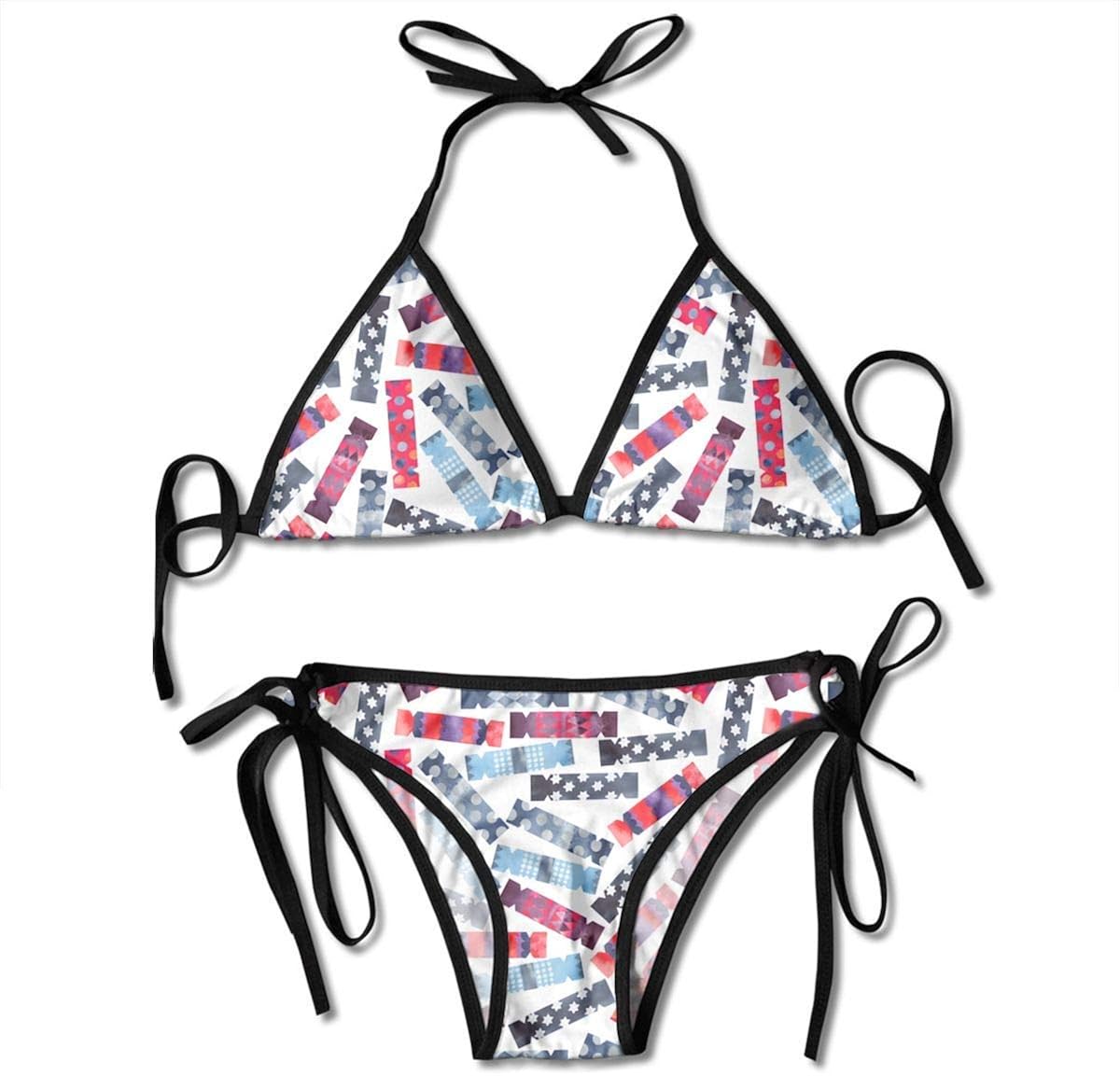 Women Bikini Sets,Artistic Watercolor Candy Bikini Women's Summer
