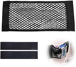 1 Pack Trunk Storage Net, 50 x 25 cm Car Storage Net Bag with 2 Elastic Magic Stickers, Boot Storage Net Suitable for Travel, Shopping and Daily Use