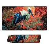 マウスパッド 大型 ゲーミング ツル羽 マウスマット デスクマット 特大 おおきい キーボードパッド ゴム底 防水手入れ簡単 快適操作性 滑り止め 耐久性 良い おしゃれ かわいい サイバーカフェ オフィス最適 適度な表面摩擦 女性へのプレゼント 70 x 30cm s-816