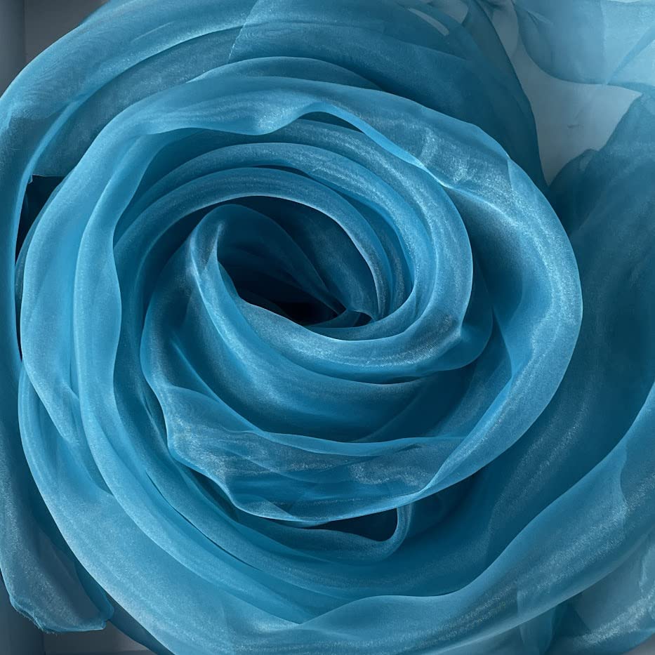 Megachest 145CM Wide Soft Organza Dress Fabric Fancy Costumes Decorations 50 Colors(Crystal Teal,50 Meters)