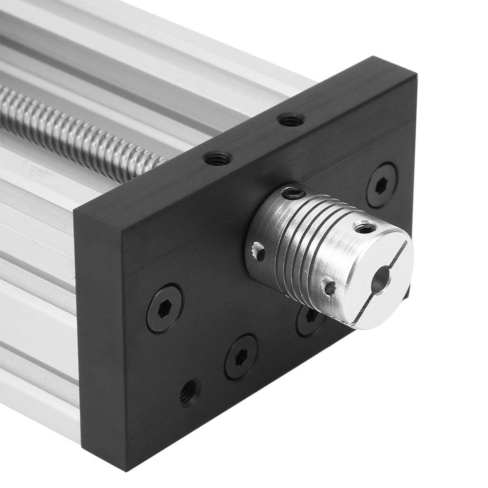 Generic Stół Przesuwny CNC Wykonany ze Stopu Aluminium o Niskim Odkształceniu Termicznym, Idealny do Obrabiarek Kombinowanych, Efektywny Skok 300 Mm, Czarny/srebrny (300 mm)