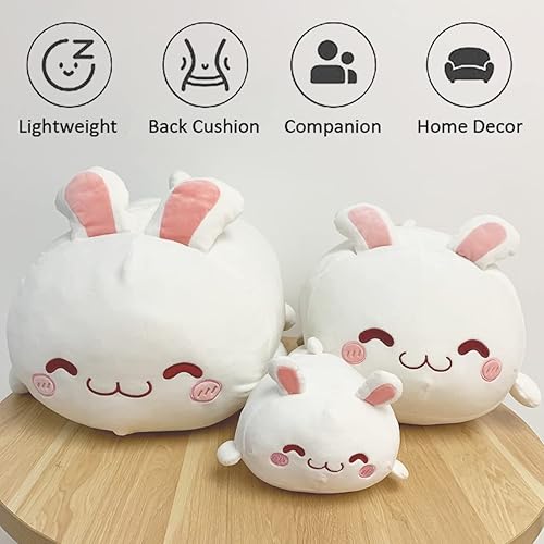 Miniatura 6 de ARELUX Almohada de peluche de conejo de 23.6 pulgadas, almohada de peluche adorable juguete de peluche para acurrucarse, conejo, peluche de Pascua,