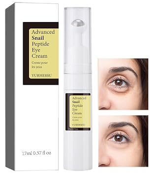 Snail Mucin Nicotinamide Peptide Under Eye Cream, 0.57 fl oz | 73% Snail Mucin, 2% Nicotinamide, For Dark Circles, Puffiness & Wrinkles, 360 Massaging Roller Ball
