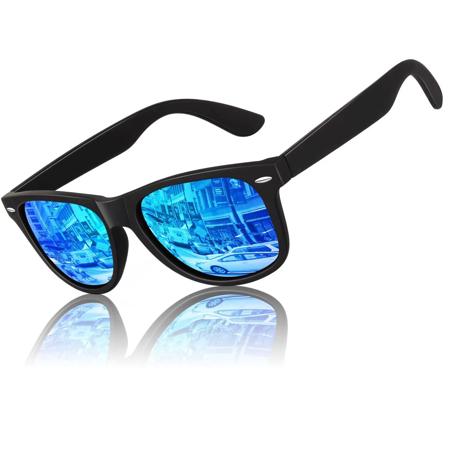 LINVO Occhiali da Sole da Uomo Donna Polarizzati Guida Protezione 100% UV400 Retrò Anni '80 Design