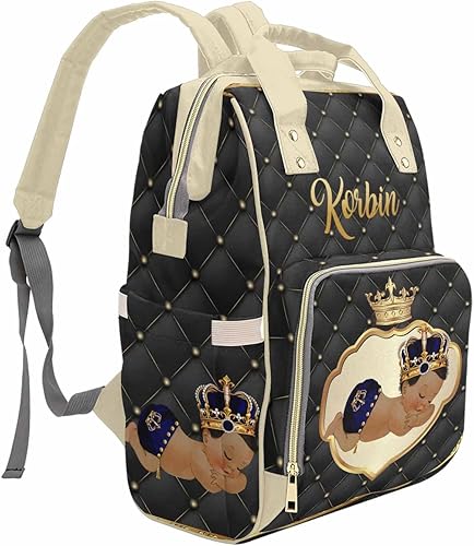 Miniatura 4 de M YESCUSTOM Mochila de pañales con nombre personalizado, mochila de lactancia personalizada para mamá, mochila de viaje personalizada para mamá,