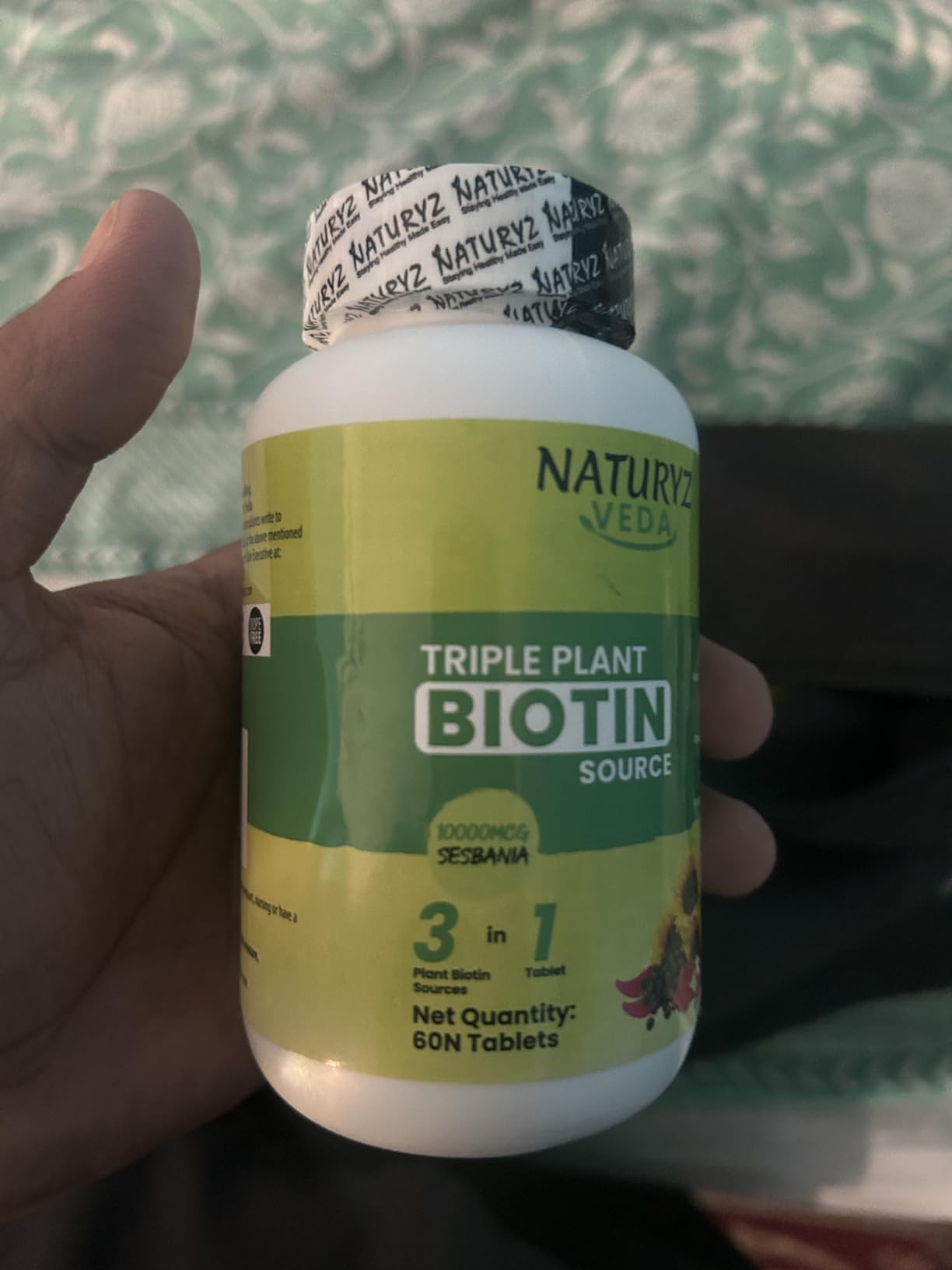 NATURYZ VEDA Triple Plant Biotin for Hair growth | 100% RDA Biotin ...