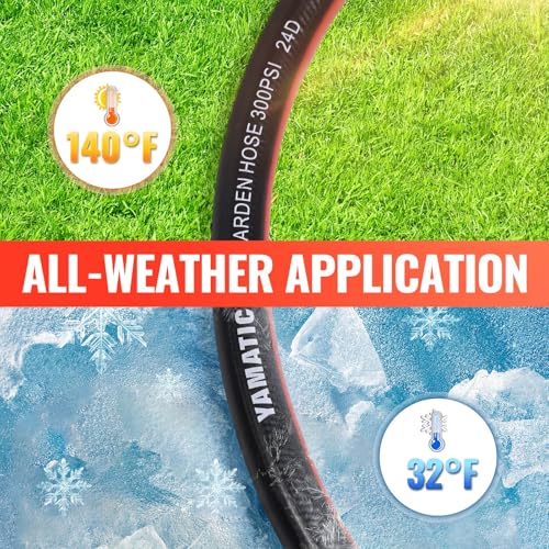 YAMATIC Short Garden Hose 15 ft x 5/8 in, Female to Female Leader Hose Extension 2 in 1 Dual Use with Solid Brass Connector, Lightweight All-Weather for Water Hose Reel by YAMATIC - Used condition - Image 4
