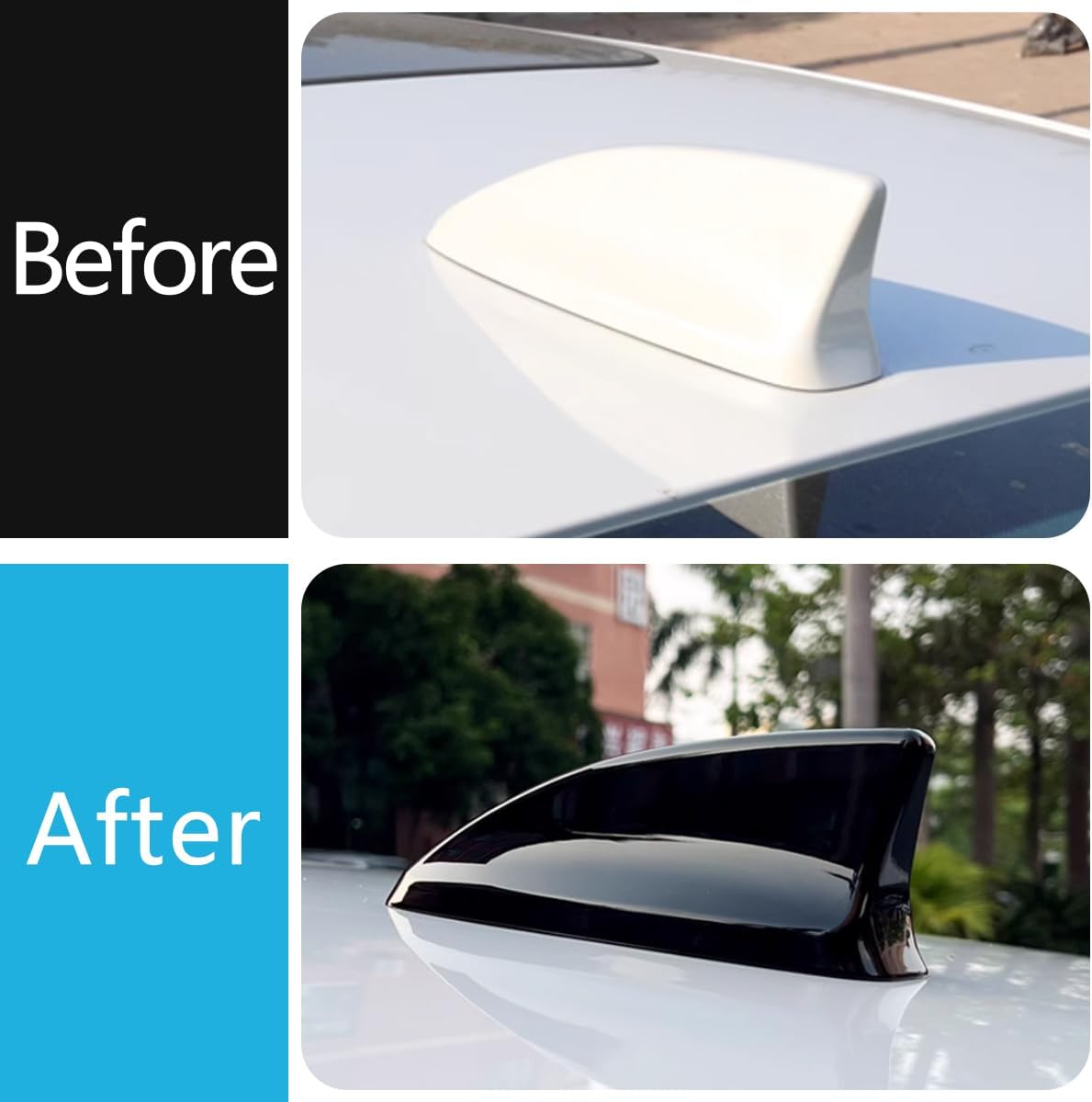 Car Accessories Fit for Honda New HR-V HRV 2023 2024 2025 2026 Shark fins Antenna Cover Trim (Glossy Black) 1PC ABS