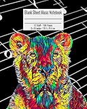 Blank Sheet Music Notebook: 100 Pages 12 Staff Music Manuscript Paper Lioness Cover 8 x 10 inches / 20.3 x 25.4 cm