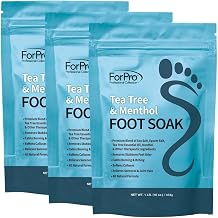ForPro Professional Collection Tea Tree Oil &amp; Menthol Foot Soak with Sea &amp; Epsom Salt for Toenail Athletes Foot, Stubborn Foot Odor Scent, Softens Calluses &amp; Soothes Sore Tired Feet -Pack of 3 16oz.
