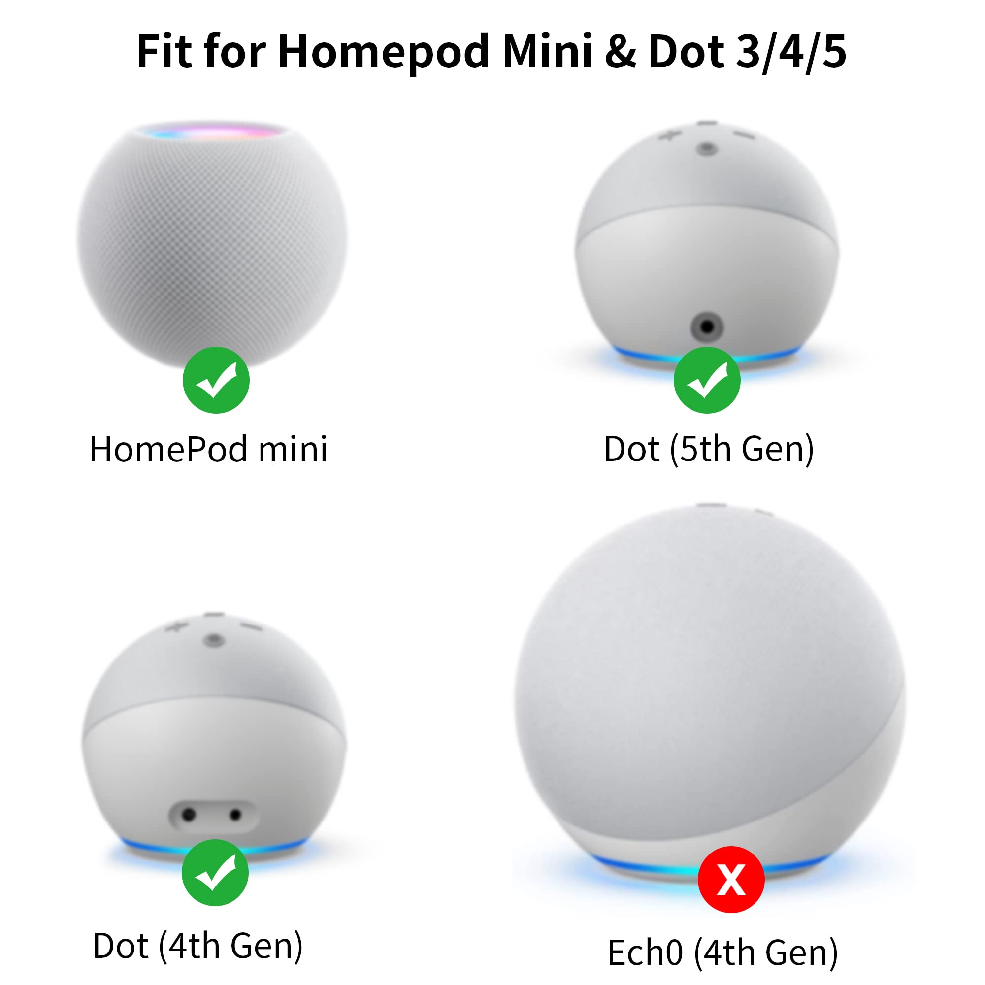 SOKUSIN Support Mural pour Dot 4 et Dot 5 et HomePod Mini - Dot 3 SOKUSIN Support Mural pour Dot 4 et Dot 5 et HomePod Mini - Dot 3