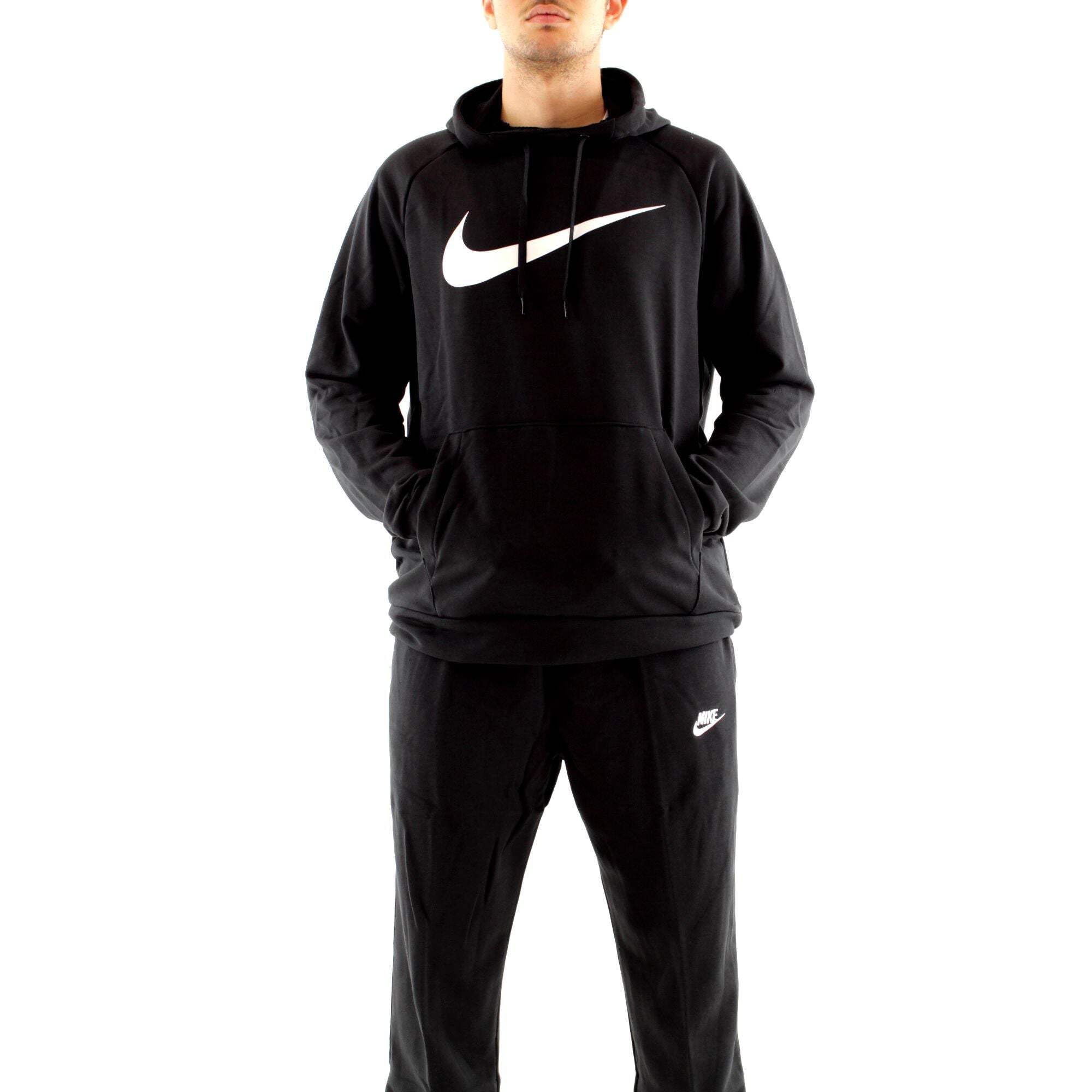 Nike Dri-​Fit Hdie, Felpa con cappuccio Uomo, nero (black/​white), XL