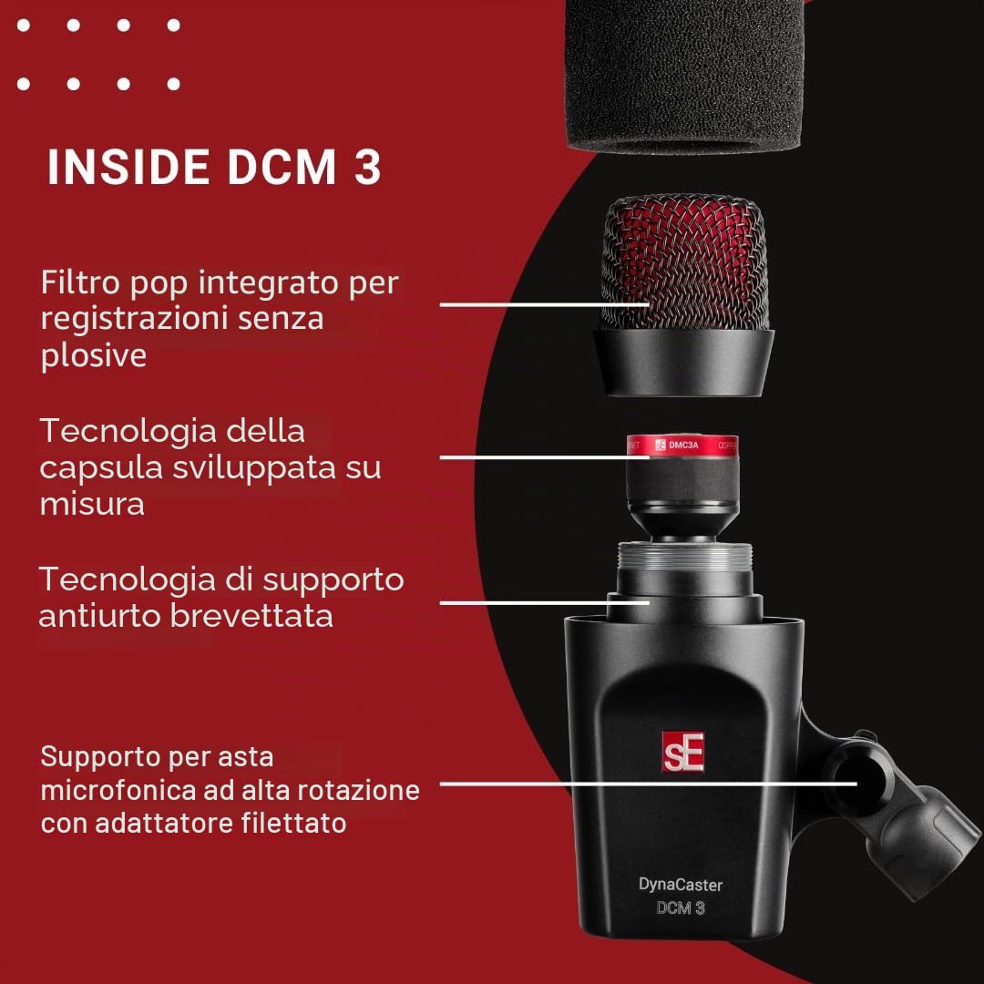 SE Electronics DynaCaster DCM3 - Microfono cardioide a trasmissione dinamica