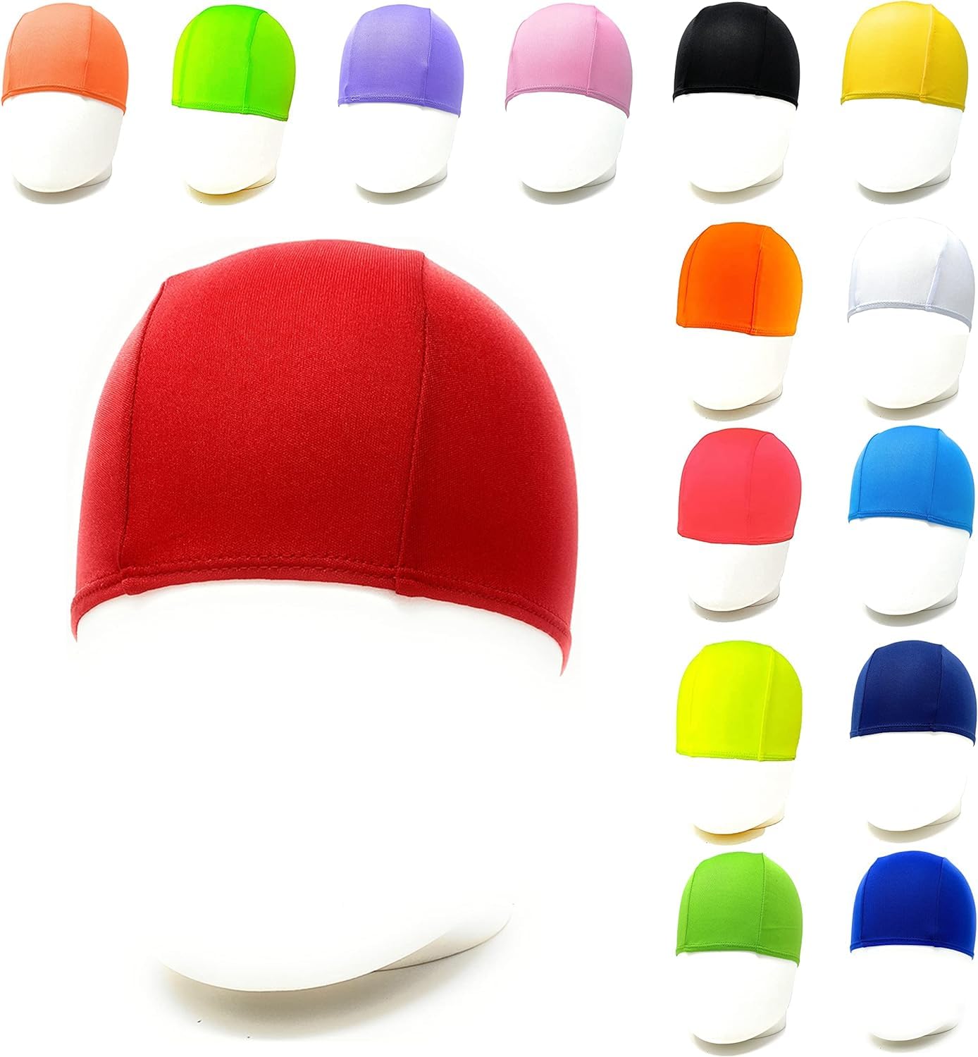 50 Gorros de natación de poliéster Slim FIT Profesional - Descuentos por CANTIDAD - Gorro de Piscina Unisex - Cantidad Paquetes de 50-500 Piezas