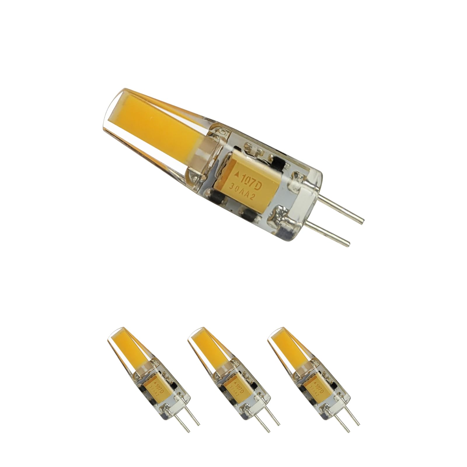 MALORY Upgraded Landscape Light G4 Bulbs 4Pack 2W JC Bi-Pin Base LED Outdoor Waterproof Bulb Replacement for 12V