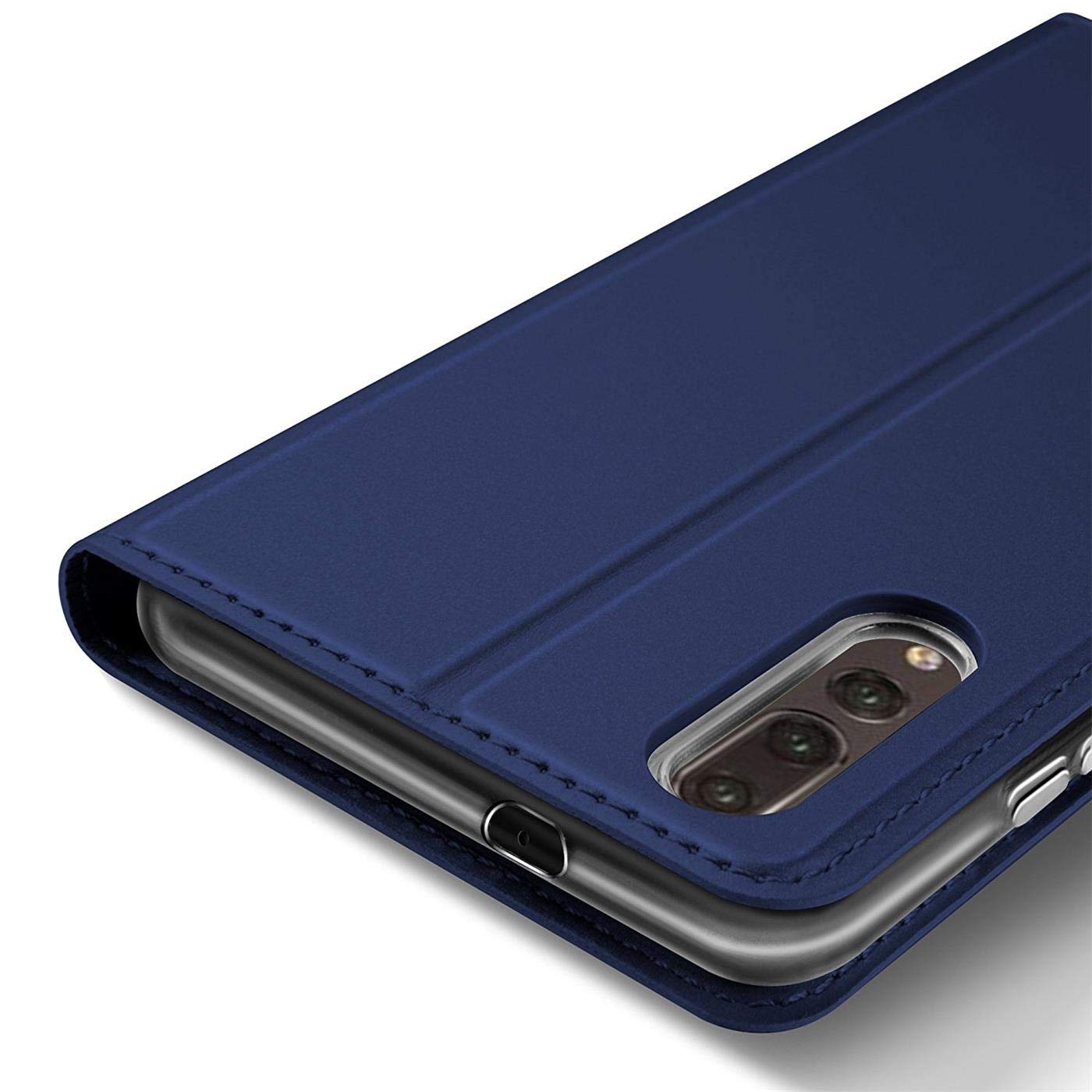 Verco Case compatible with Huawei P20 Pro, Flip Wallet Cover with Magnetic Closure for Huawei P20 Pro Phone Case - blue - Image 3