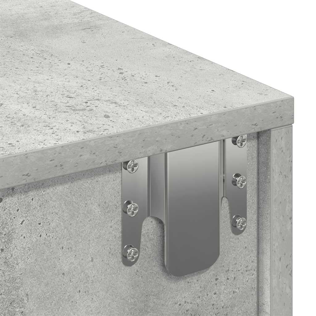Estantería de pared con cajones, color gris hormigón, 60 x 26,5 x 15 cm, material de madera, diseño moderno y resistente, estantería flotante para baño, salón, dormitorio, cocina