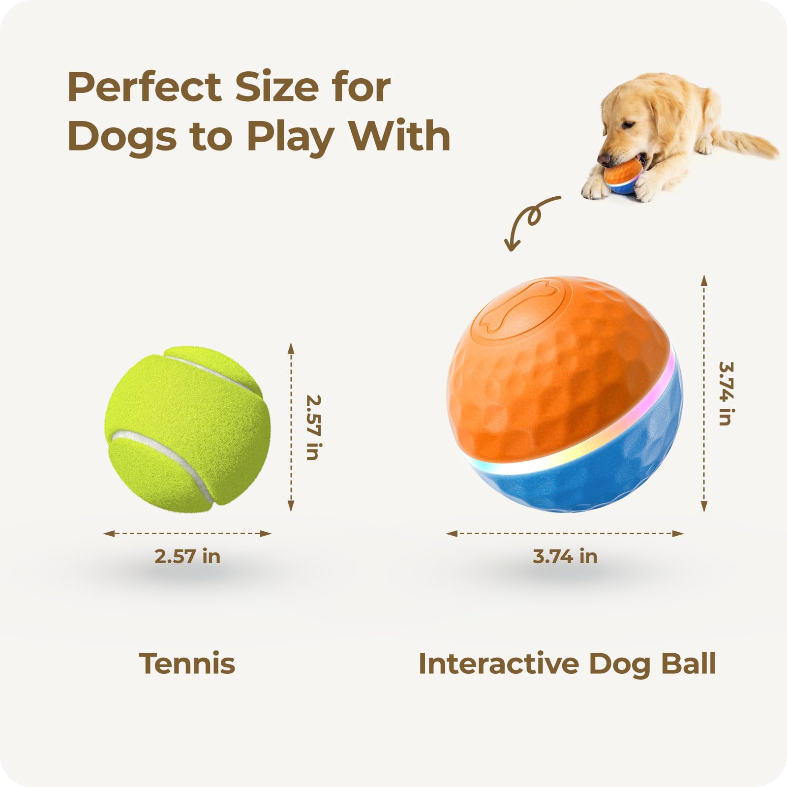 Interactive Dog Toys - Palla per cani, 95 mm