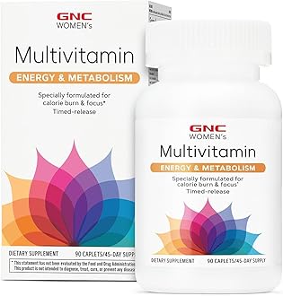 Women’s Energy and Metabolism Multivitamin, for Focus, Calorie Burn, Active Nutrition, Immune and Bone Health, Beauty, 90 Caplets