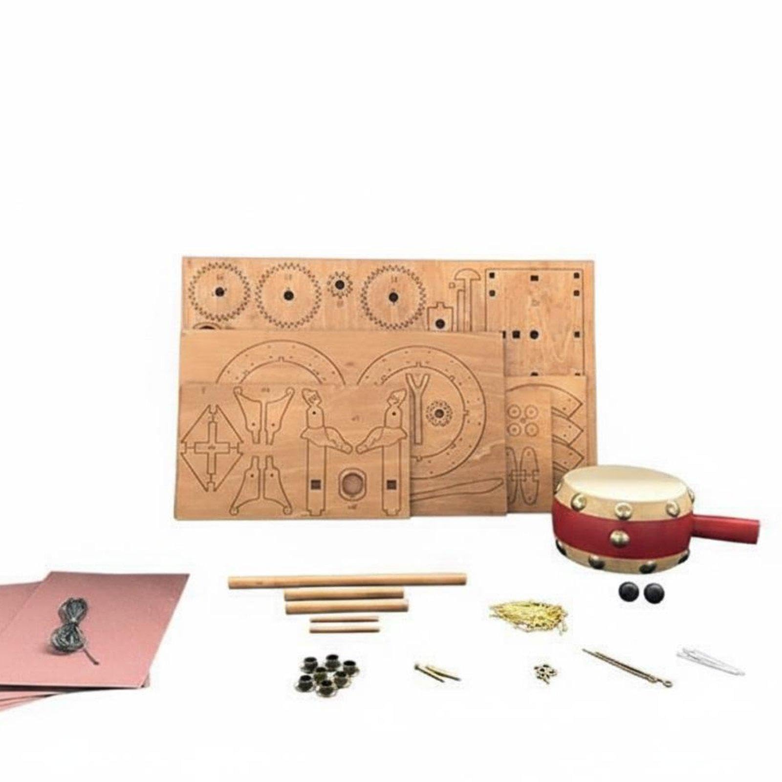 Meadawgs®Ancient Chinese Drum Cart Model Great Gift Wooden Distance Measurer Cart Kit DIY Mechanical Chariot Model for Students, Hobbyists Assembly Kit|Toys & Hobbies|Building Toys-image-34
