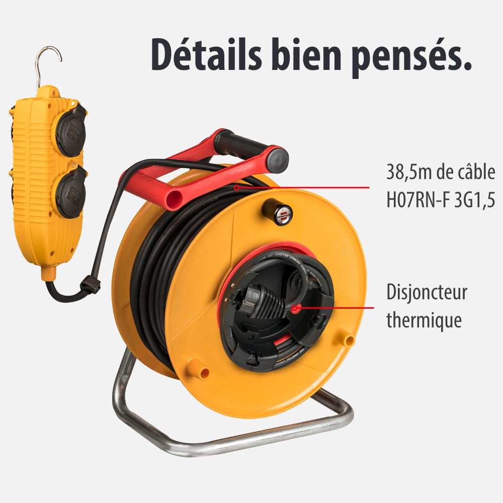 Brennenstuhl Enrouleur électrique Standard BT-RB PRO, 40m H07RN-F 3G1,5