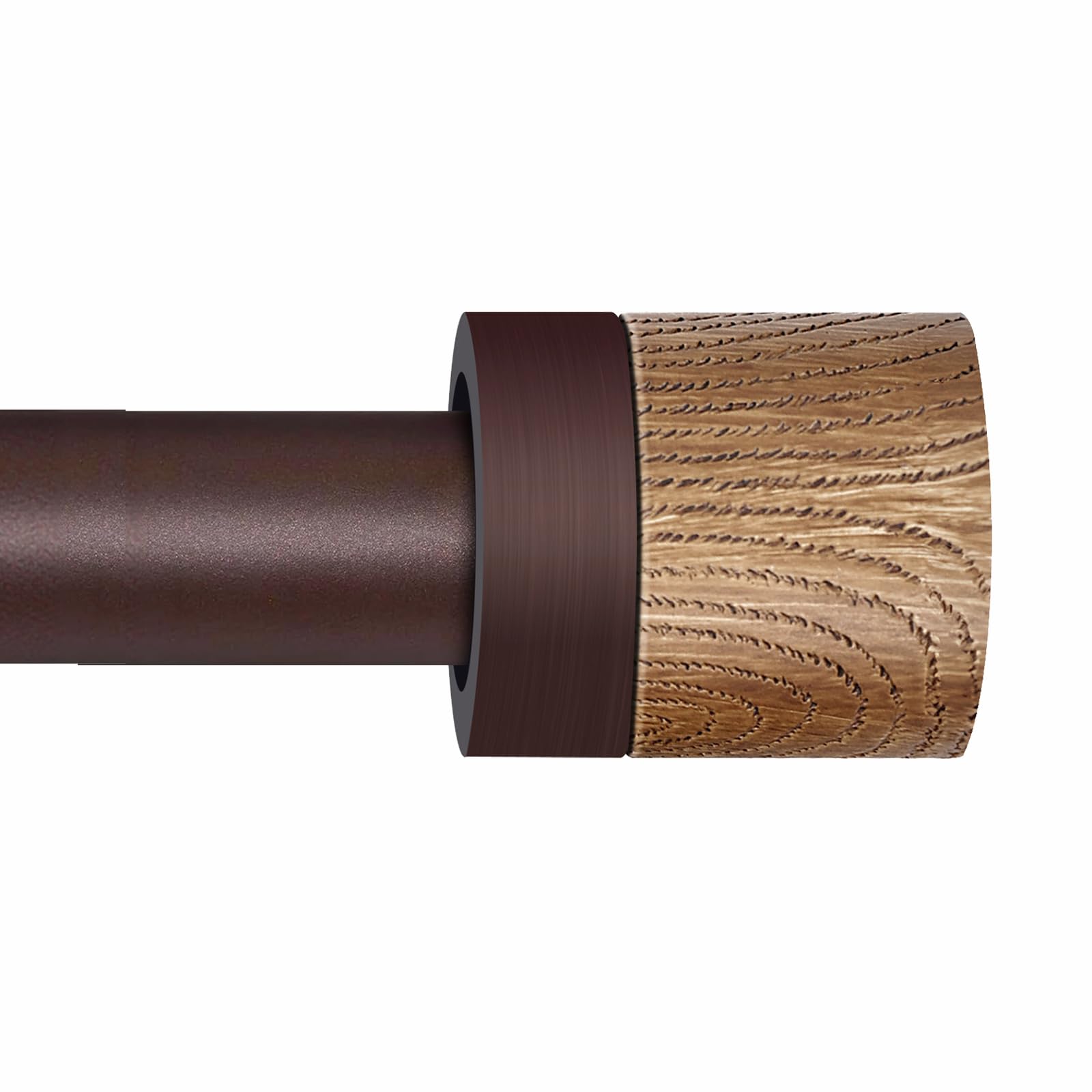 Bronze Curtain Rods for Windows 72 to 144 Inches(6-12ft),1 inch Adjustable Window Curtain Rods with Imitation Wood Grain Finials,Heavy Duty Decorative Drapery Rod for Bedroom,Kitchen and patio